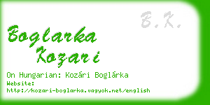 boglarka kozari business card